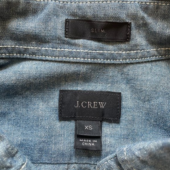 J. Crew Slim Indigo Chambray Shirt XS - Picture 2 of 2